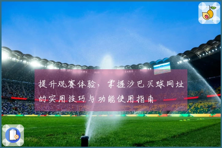 提升观赛体验，掌握沙巴买球网址的实用技巧与功能使用指南